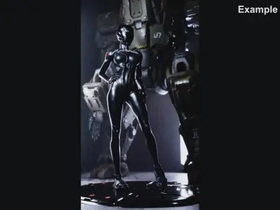  Womens Dark Sci-Fi Suit 