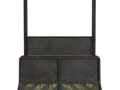 Concrete RoadBlock Barrier Barricade 3D model 6