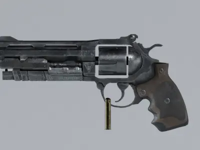 Rugged Sci-Fi Revolver 3D model