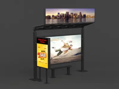 Bus Shelter 3D model