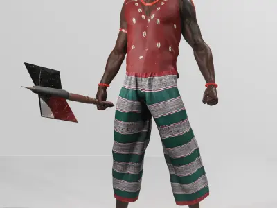 Sango - Yoruba God of Thunder Rigged High Poly 3D Character 3D model