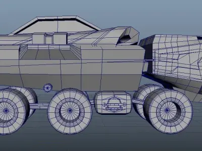 Sci-Fi Truck Model Low-poly 3D model