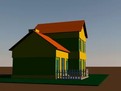 Cartoon house  Low-poly 3D model get