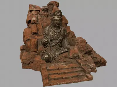 buda 3 rock Low-poly 3D model