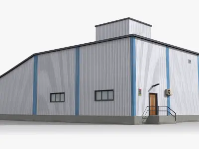 Factory x18 Low-poly 3D model