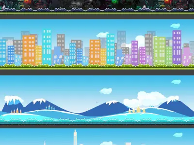 3D platformer level art pack Low-poly 3D model