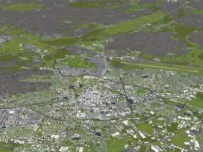 Klagenfurt Austria 50x50km 3D model