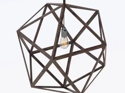 Steel Polyhedron Pendant 3D model