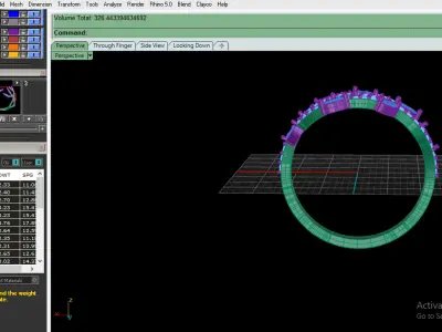 silver ring with turquoise gems a symbol of nature 3D print model