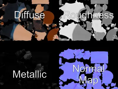 Stylish Female D Character Model with Lace Outfit Low-poly 3D model