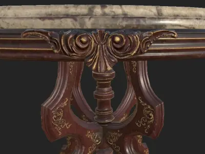 Table Marble Low-poly 3D model