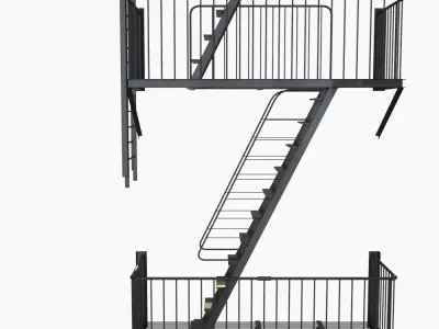 Street fire escape 3D model