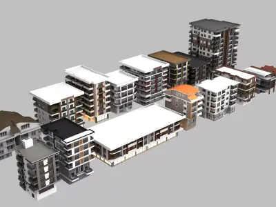16 Building Model 3ds max 3D model 3D model