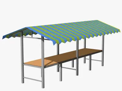 Market Stall Low-poly 3D model