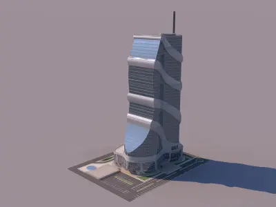 0181 - Skyscraper Architecture 3D Project - 2D Drawings 3D model