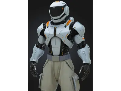 Game-Ready Sci-Fi Android Character Low-poly 3D model