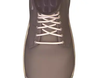 Cartoon High Poly Subdivision Beige Sneakers 3D Model Low-poly 3D model