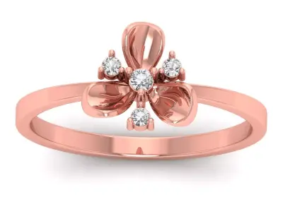 Solitaire Wedding Engagement Women Light Weight Flower Rings 3D print model 3