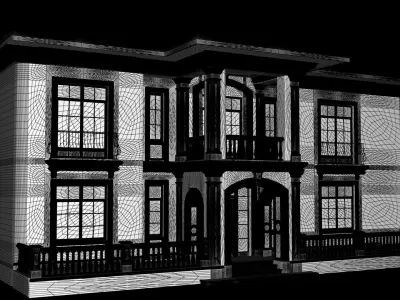 Detailed Abandoned House Low-poly 3D model