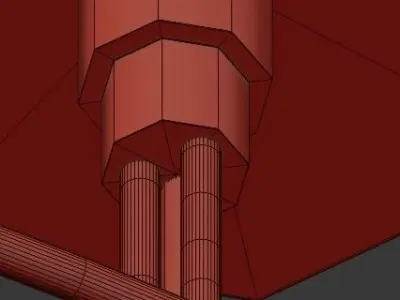 Untitled four light brass ceiling fixture with balls 3D model