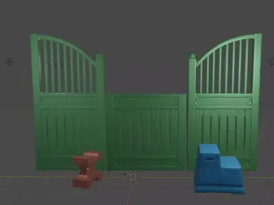 Realistic Horse Barn Set Barnpannel mountingblock cavaletti  3D print model