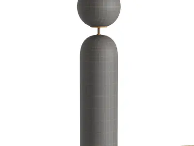 Ori Globe Floor Lamp With Black Wood Base 3D model