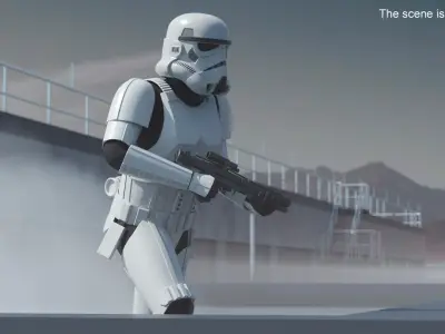  Star Wars Imperial Stormtrooper Running with Blaster 