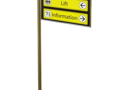 Airport Sign Low-poly 3D model