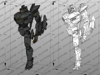 Pacific Rim Striker Eureka Armor - DIY Cosplay Pepakura Foam Low-poly 3D model