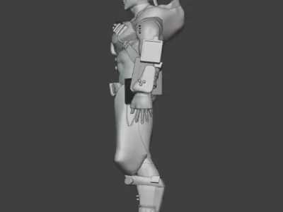 robot man Low-poly 3D model