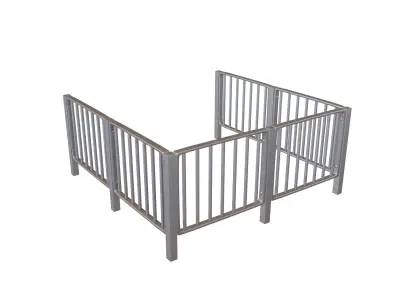 Iron Street Fence V4 001 Low-poly 3D model