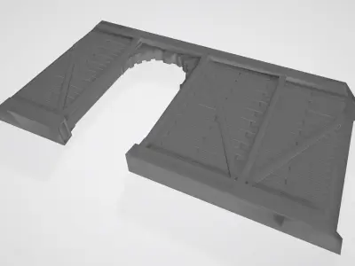Wooden Wall Door Right 3D print model