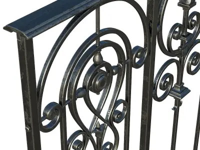 Forged Balcony Railing Pl52-EM 3D model