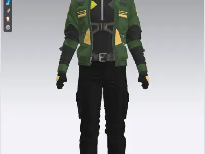 Cyberpunk Men Combat Suit - 118 Marvelous Designer and Clo3D 3D model