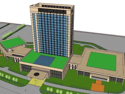 vacation spot-Resort-Fashion Leisure Hotel-0216 3D model