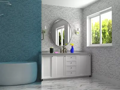 3d modern Bathroom with accessories inside 3D model