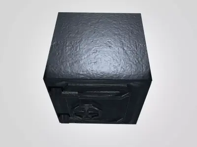 Vault Door 3D Model - Heavy Industrial Security Door Free low-poly 3D model