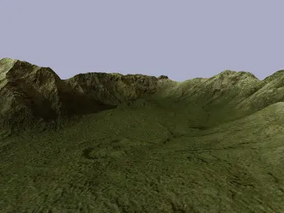 Terrain mountain Low-poly 3D model