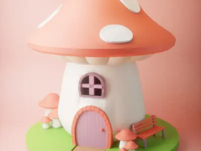 Mushroom Fairy House 3D print model