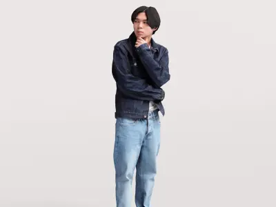 Humano Standing Asian Man 2202-03 3D model