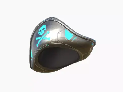 SciFi Pirate Hat A07 - Futuristic Character Design Low-poly 3D model