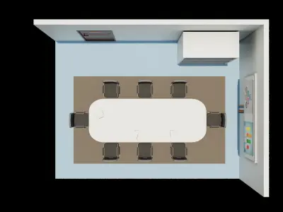 Office conference room Low-poly 3D model