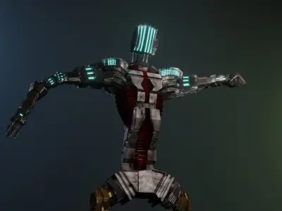Sci-fi Guard walking Robot XYZY0506 Low-poly 3D model