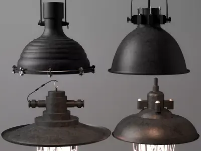  Industrial Lighting Set 3D model