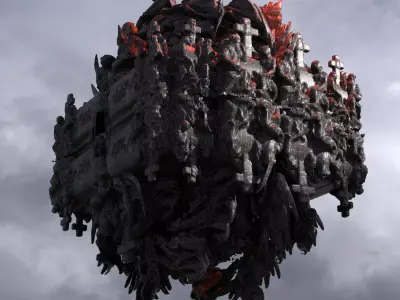 Dantes Inferno Hell Cube Sculpture 3 3D model