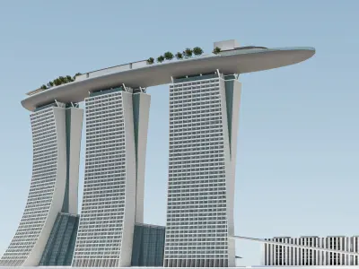 MARINA BAY SAND SINGAPORE Low-poly 3D model