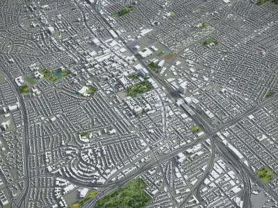 New York - Queens Low-poly 3D model