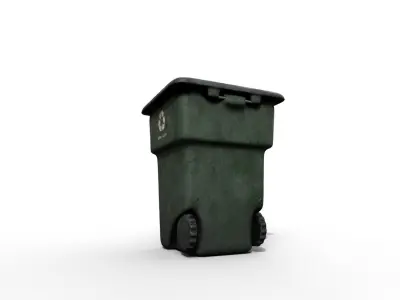 Old Urban Trash Container Low-poly 3D model