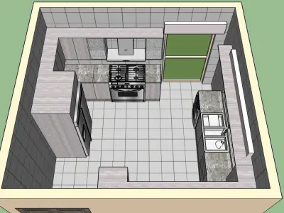 Simple Kitchen design 3D model