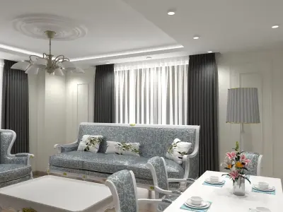 living room saloon 3D model